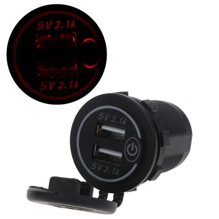 Dubbel USB-laddningsuttag 12v-24v Billaddare Uttag Bil Motorcykeladapter