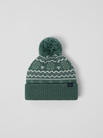 Winddichte gefütterte Mütze in Jacquardqualität - 56|58 - kinderbekleidung - green - Polarn O. Pyret