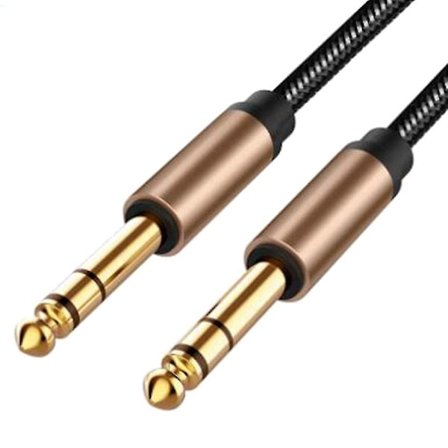 6,5 mm ljudkabel flätad för gitarr mixer förstärkare 1,8 m sladd hane till hane AUX-kabel