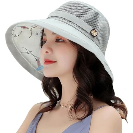 Kvinders mesh solhatte Sommer UV-beskyttelse Bred skygge Strand F