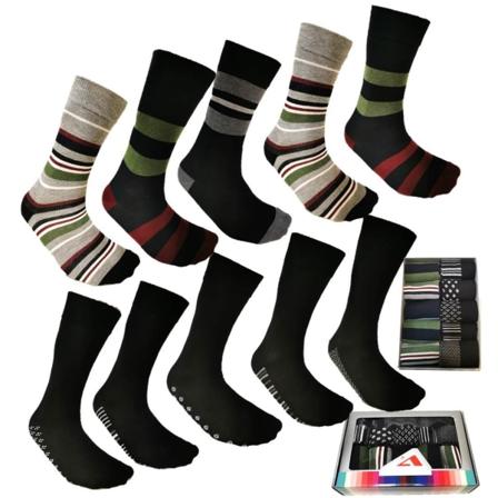 10 Par Strumpor-socks Storlek 40-45 Multifärg