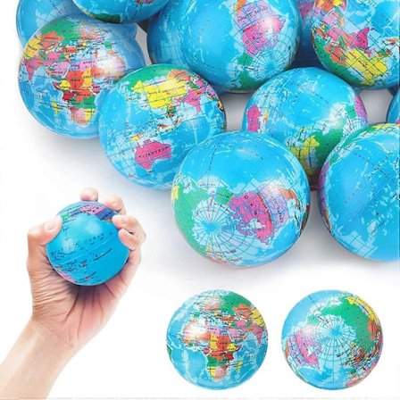 Stressipallo Maailmanpallo, 12 kpl Puristuspalloja, Antistressipalloja, Antistressilelupalloja, Antistressipallo lapsille, Dekompressiolelut lapsille,