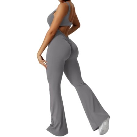 Dame Workout Jumpsuits Sexy Rygfri Gym Bodycon Scrunch Butt Yoga Rompers