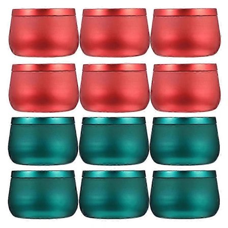 12 stk. Forseglede opbevaringsdåser i blik til te, slik - 8x7,5x5,5 cm