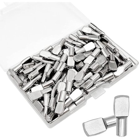 150 stk. Hylleplugger, 5 mm skjeformet nikkelbelagt hyllebærerplugger, bokhylleplugger for hyller, skaphyllebrakettplugger hylleplugg holdere for