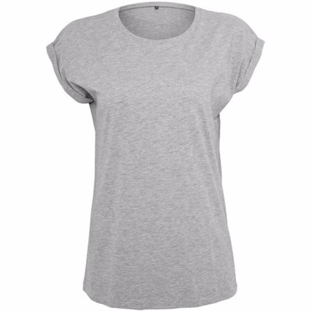 Build Your Brand Dam/Dam Extended Shoulder T-Shirt S Heat