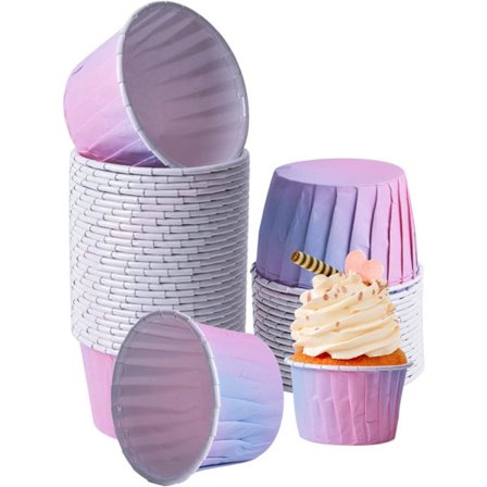 100 stk. Papir Muffinforme, Cupcakeforme Pap Kageforme Cupcake og Muffinforme Bagepapir Kop til Fest Bryllup Fødselsdag