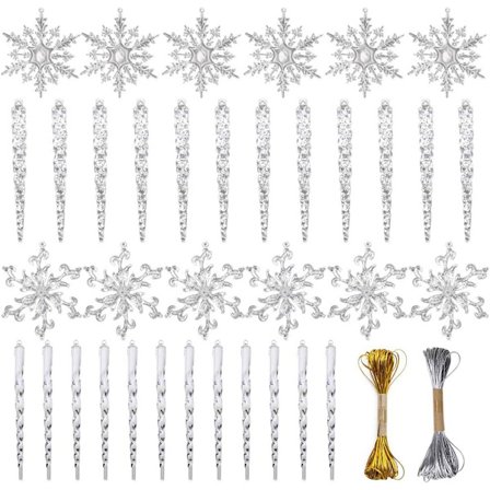 36 stk Akryl Julepynt Akryl Snefnug Akryl Is