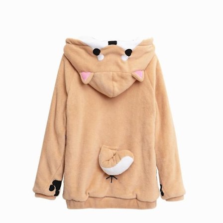 Hoodie til kvinder, sweatshirts, husky 3d kawaii print, oversize pullover, løs hættetrøje, plysset bluse, top