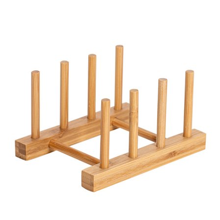 Solidt treoppvaskstativ Oppvaskstativ Hylle Bambus Oppvaskstativ Servise
