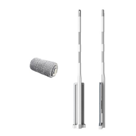 Mikrofiber Flat Mopp Håndvaskfri Langt Håndtak Stor Flat Mopp Tørr Våt Bruk Gulvrengjøringsverktøy Hvit 36 Platesett med 1 Klut