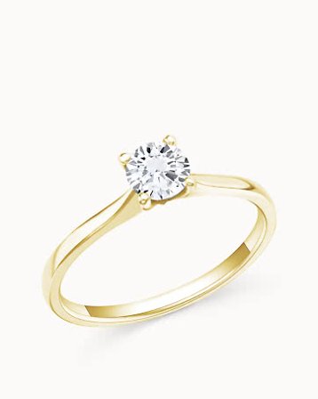 Diamantring Annie 18K Gult Gull Naturlig Diamant 0.30 Carat - Forlovelsesringer & Gifteringer hos Vanbruun