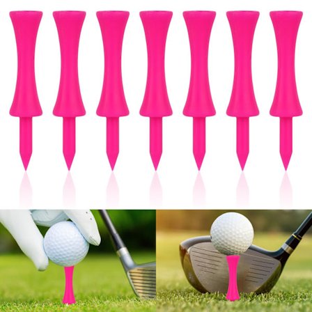 100 - Pack Rosa Plast Slott Golf Tees: Små, Mycket Synliga & Hållbara, Idealiska för Vintergolf (57mm)