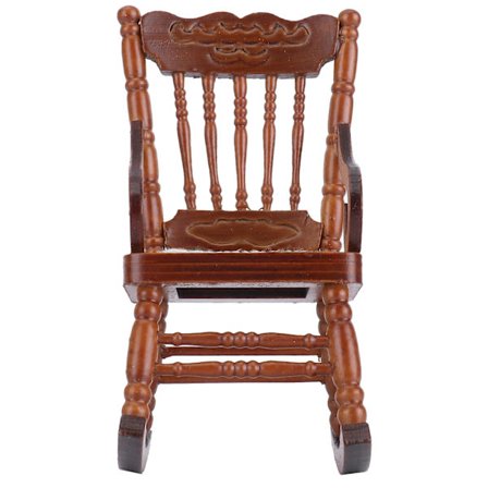 1:12 Dukkehus Gyngestol Træ Miniature Stol Møbler Model Dekoration Tilbehør