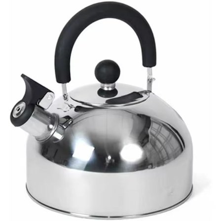 Størrelse: 2,5 L - Fløjtekedel i rustfrit stål til keramiske, gas-, el- og induktionskogeplader