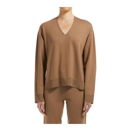 Max Mara Studio, V-neck Knitwear Bruin, Dames, Maat:L