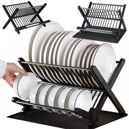 Double Dish Rack - Folding Draining Rack Large