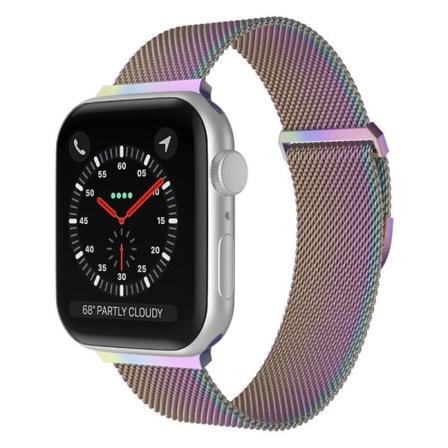 Apple Watch Kompatibelt Armband Milanese Loop Rainbow 38/40/41 M Multifärg
