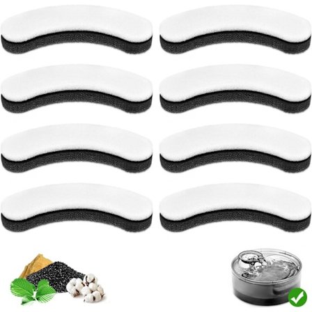 Pakke med 8 udskiftningsfiltre til DF10 og DF30 automatiske vanddispensere, tredobbelt filtreringsvandfilter til hunde, vandfontænefiltre