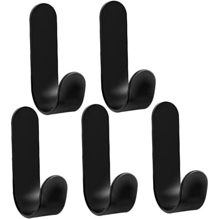 5 stk Kleskroker Håndklekroker Klistremerke Krok Svarte Dørkroker Barnerom Sjal Hengende Kroker Vegg Kleshengere Dessertkopper