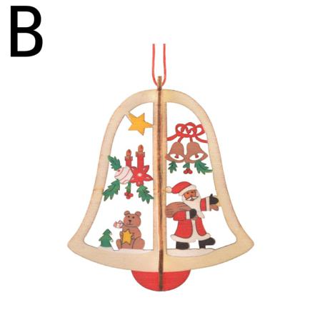 Juldekoration Hängande Trähänge Stjärna Xmas Tree Bell Ch
