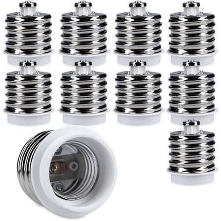 10x Sockeladapter - 10x E40 till E27 Sockelkonverterare - E27 Bas Lamphållaradapter för LED Halogenlampa