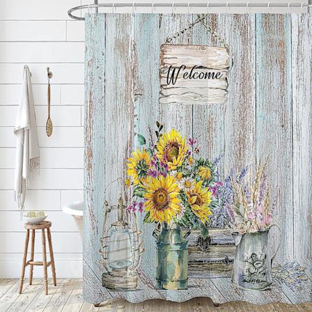 Akvarelliväksimallinen kukallinen kylpyhuoneen suihkuverho Monivärinen 90x180cm Multicolor