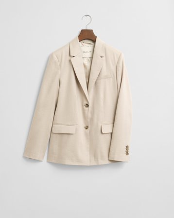 GANT Damen Slim Fit Blazer aus Stretch-Leinen (42) Braun Beige