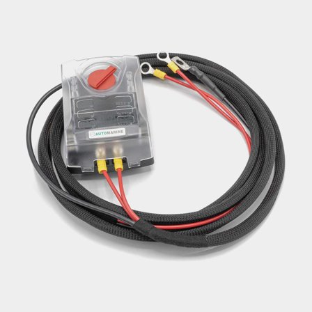 Fuse holder, for 6 spade fuses, with ground terminal block, 3.5 meter