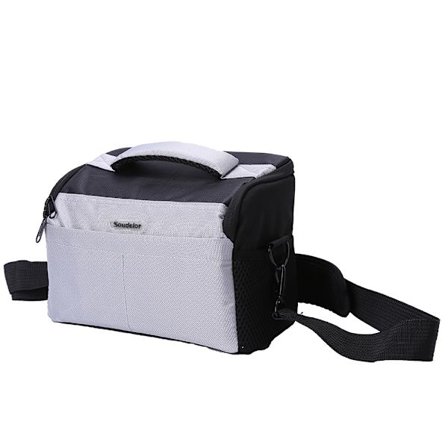 Enkel axelkamera väska handväska fodral för Canon Nikon 700d70d DSLR-kameror Silver-White