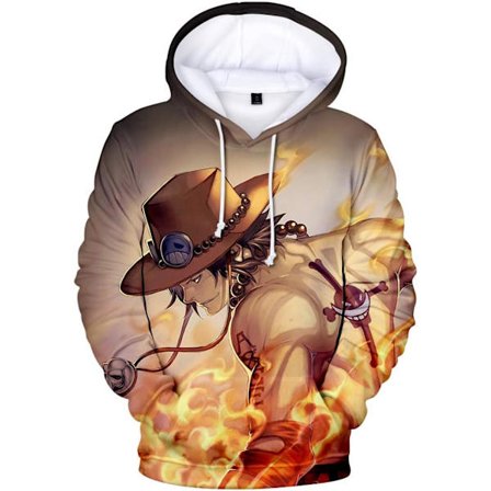 Cosplay 3D Anime Pullover Hoodie Monkey D Luffy Halloween Unisex Vuxen Manga Merch Tröja Med Kängurufickor Medium