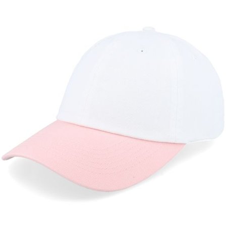 Equip - Vit unconstructed Keps - Stone Washed White/Pink Dad Cap @ Hatstore