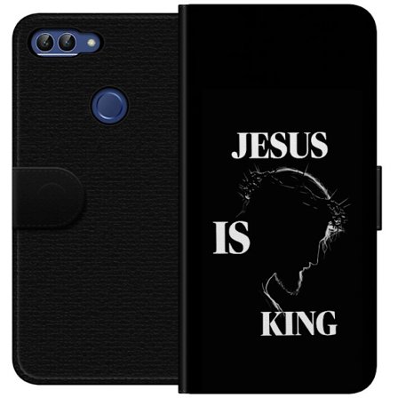 Kompatibelt Lommeboketui til Huawei P smart Fargerike kawaii-figurer stablet vertikalt på lilla bakgrunn med myke former og leken søt følelse