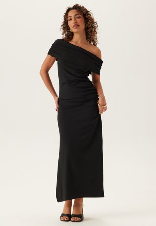 Bubbleroom - Drapy Ankle Dress - Black - Kläder