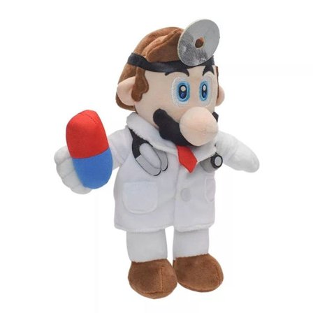 Super Mario Dr. Doctor Mario Plysjfigur Fylt Dyr 25 cm KLB