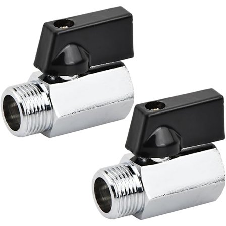 2 st Mini Avstängningsventil, Kulventiler, 3/8" Mässing, Mini Kulventil, för Tankar, Extern Ventil, Vattenanslutningar, 3/8" BSP Hona x Hona