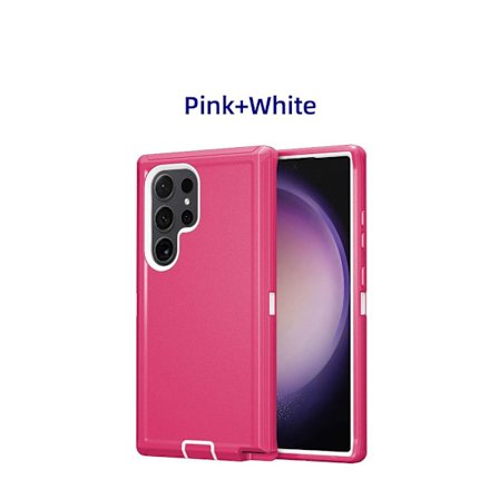 Samsung Galaxy S25 Ultra telefondeksel, fallsikkert deksel, Rosa og Hvit