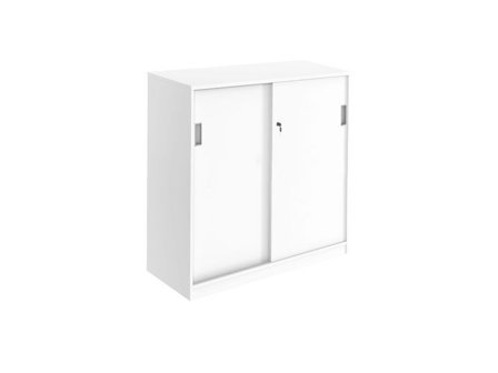 deNord Design Skjutdörrskåp 2xA4 800 mm vit - Lyreco - Kontorsmöbler och inredning - Skåp och hyllor - Skåp