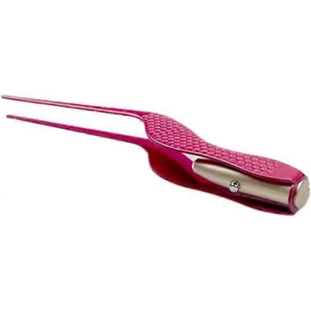 LED Lommelykt Ørepinsett Spisse Pinsetter Multifunksjonelle Pinsetter med Blinkende Lys Pinsett Rose Rød (LGL)