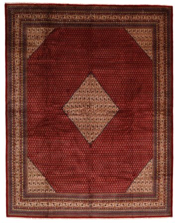 Tapis D'orient Sarough Mir 302X387 Rouge Foncé/Rouge Grand (Laine, Perse)