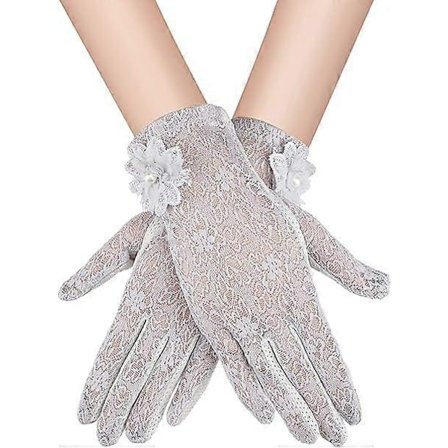 Blondeblomsterhansker for damer Elegante korte blondehansker Sommerhansker for