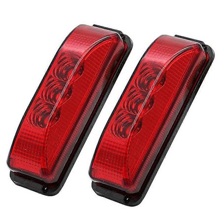 Vattentät Sidomarkeringslampa, 2 st LED Sidomarkeringslampa 12V, Automatiska Sidomarkeringsljus för Skåpbil Lastbil Husvagn Bil Buss (Röd)
