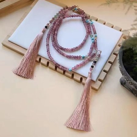 Retro Etnisk Halsband Pärlstav Tofs Choker Natursten