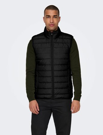 ONLY & SONS Onsbrody Quilt Vest Otw Vd - Black - XXL