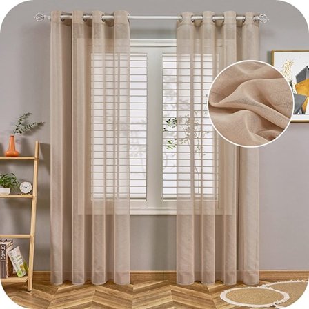 2 st. gardiner enfärgade (Curry--140*229cm)