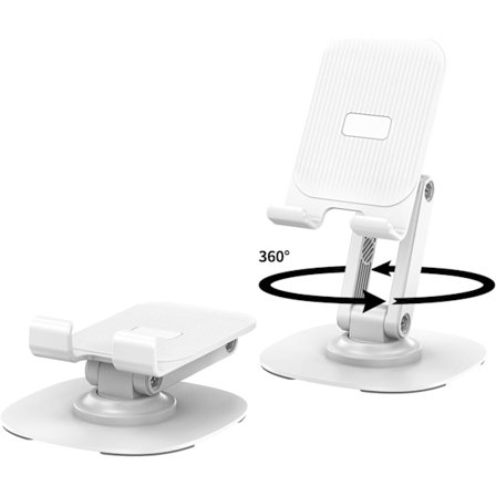 360° Mobiltelefonholder til skrivebord, bærbar mobiltelefonholder til skrivebord, foldbar kontorbordtelefonholder til videooptagelse, justerbar