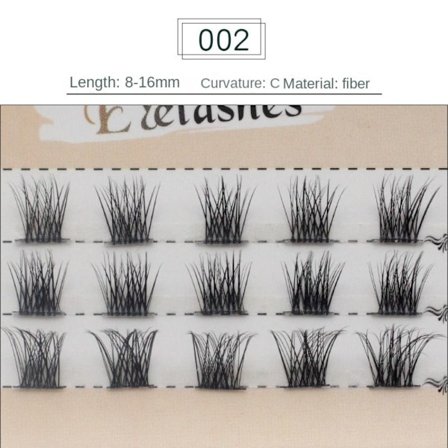 3 linjer individuelle klynge øjenvipper Falske vipper 16MM 16MM