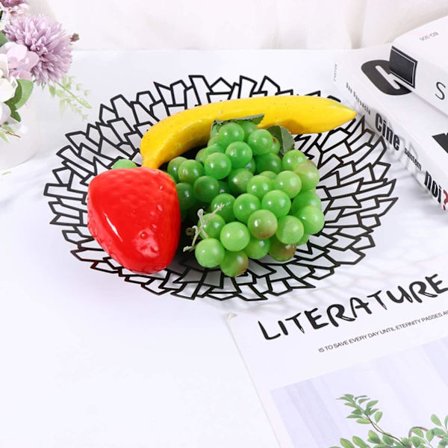 Trådfruktkorg svart köksbänk fruktskål grönsaksställ bröd snacks hushållsartiklar förvaring