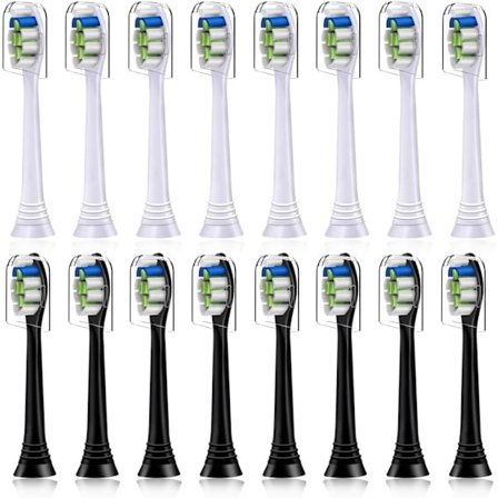 16-pack Ersättningsborsthuvuden Kompatibla med Philips eltandborste. 8 vita och 8 svarta
