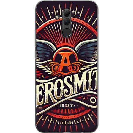 Huawei Mate 20 lite Gennemsigtig cover Aerosmith Vintage Wings i retrostil med rød og guld ikonisk logo, der udstråler energi og klassisk rockfornem